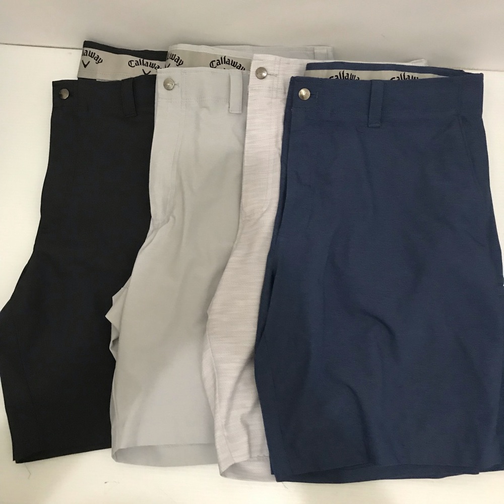 Callaway Men’s Tech Golf Shorts - Navy, Gray, Black Size 38 x4
